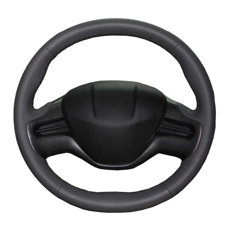 Car Steering Wheel Cover No-Slip Black Artificial Leather Braid For Honda Civic Civic 8 2006-2011 (2-Spoke) Car Accessories