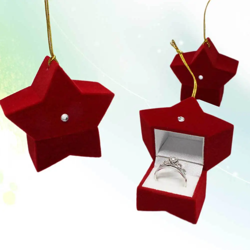 

3 шт., рождественские шкатулки для драгоценностей-острая звезда, футляр для хранения ювелирных изделий, ожерелье, кольцо, серьги, органайзер, коробка для упаковки рождественского подарка