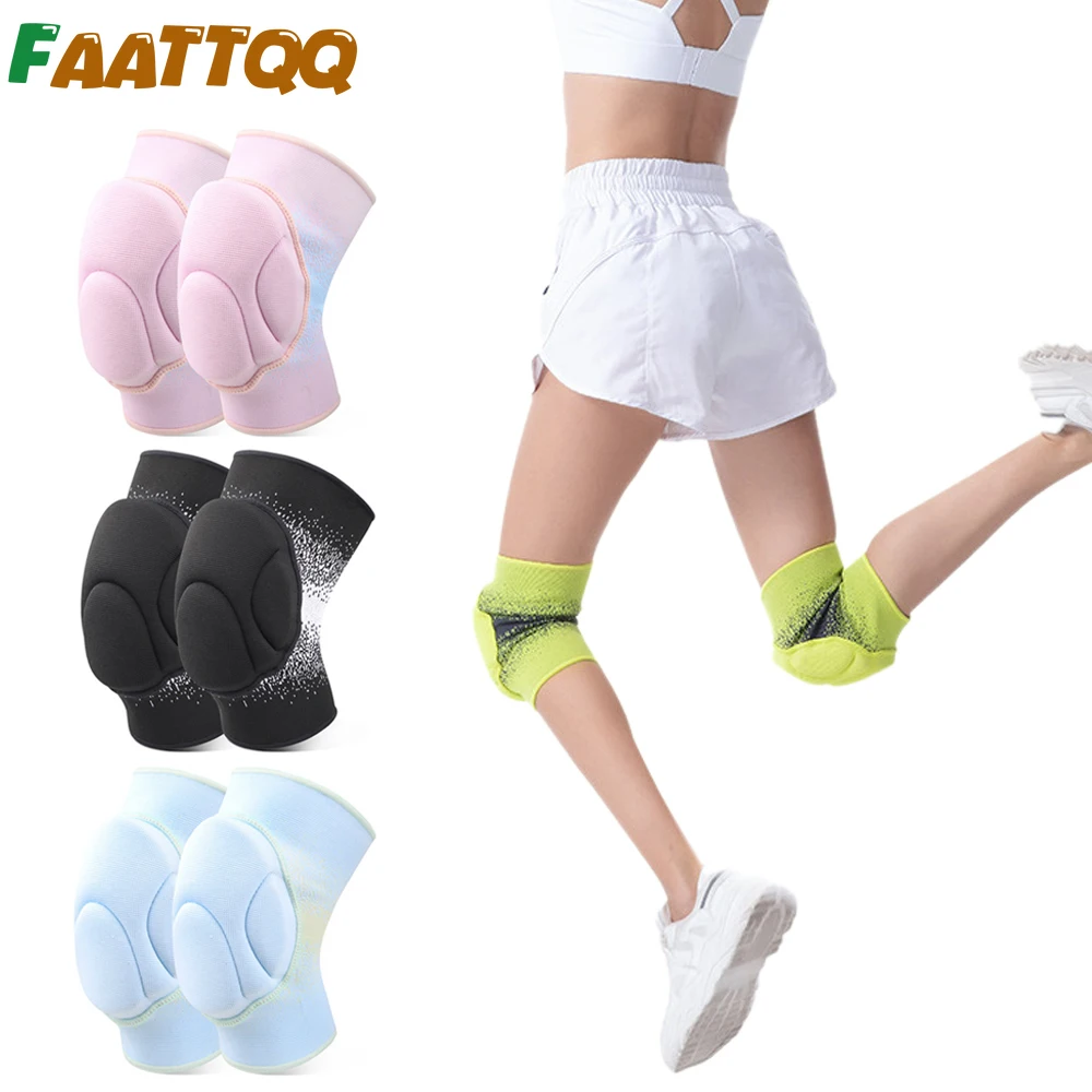 1Pair Knee Pads for Men Women, Collision Avoidance Knee Protector Sleeve, Kneepads with Thick Sponge Padding