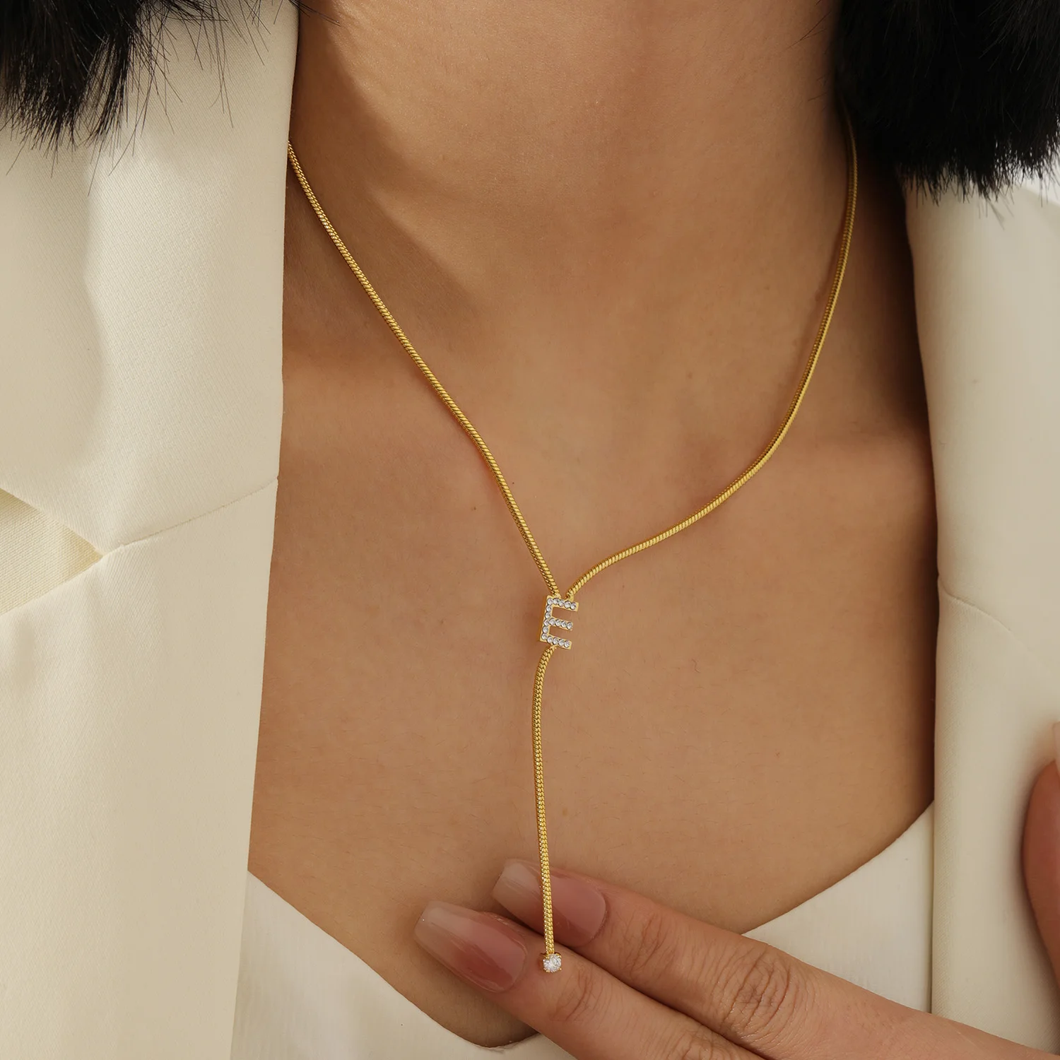 

Ожерелье с буквой Y на заказ, позолоченная цепочка в виде змеи, начальная подвеска, регулируемая цепочка, персонализированные ювелирные изделия, подарок для женщин, Рождество