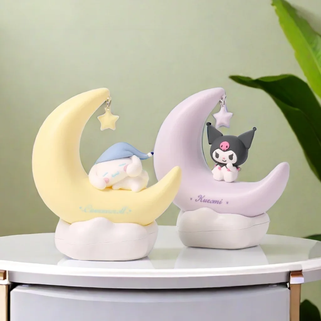 

Sanrio Kuromi Cinnamoroll Moon светодиодный светильник Kawaii мультяшный орнамент милая красота спальня ночник прикроватное украшение ночник