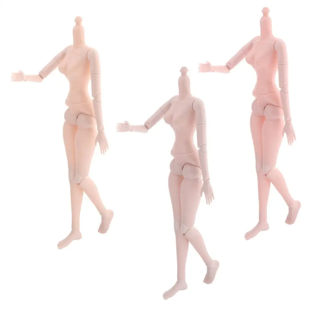 Modello corpo femminile bambola con snodo sferico in plastica 1/3 - Bambola ragazza con 21 articolazioni da 60 cm - Senza testa - 3 colori della pelle