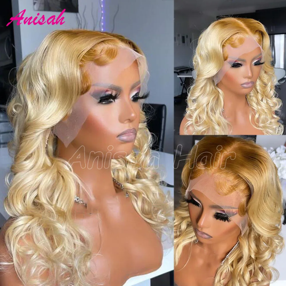 

Raw Virgin Hair Blonde Ombre Lace Front Wig Human Hair Colored Loose Body Wave Glueless Lace Frontal Human Hair Wigs PrePlucked