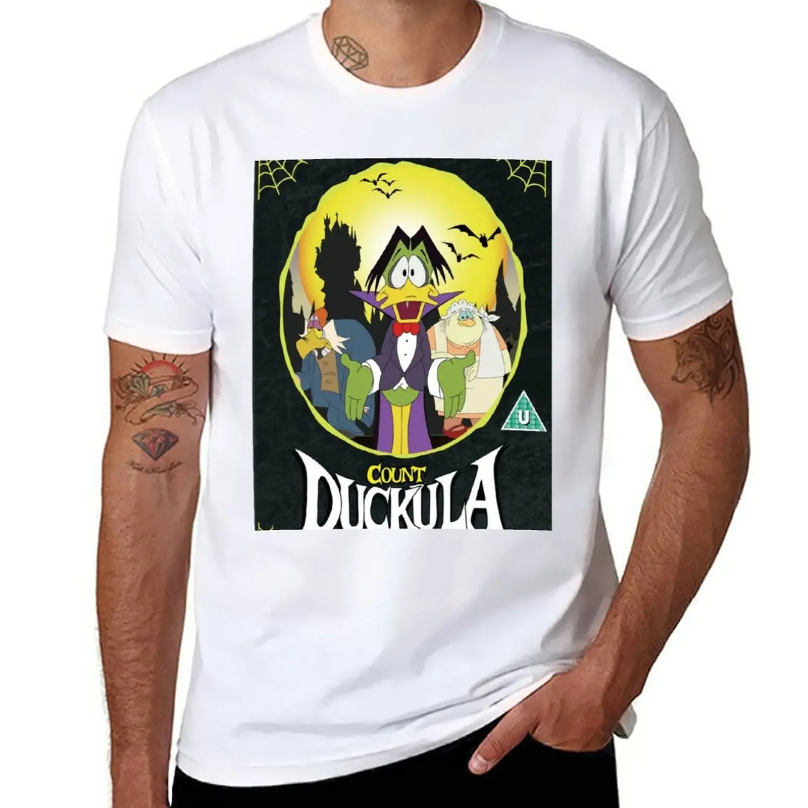 Count Duckula T-Shirt Blouse Short sleeve tee vintage clothes heavyweight t shirts for men