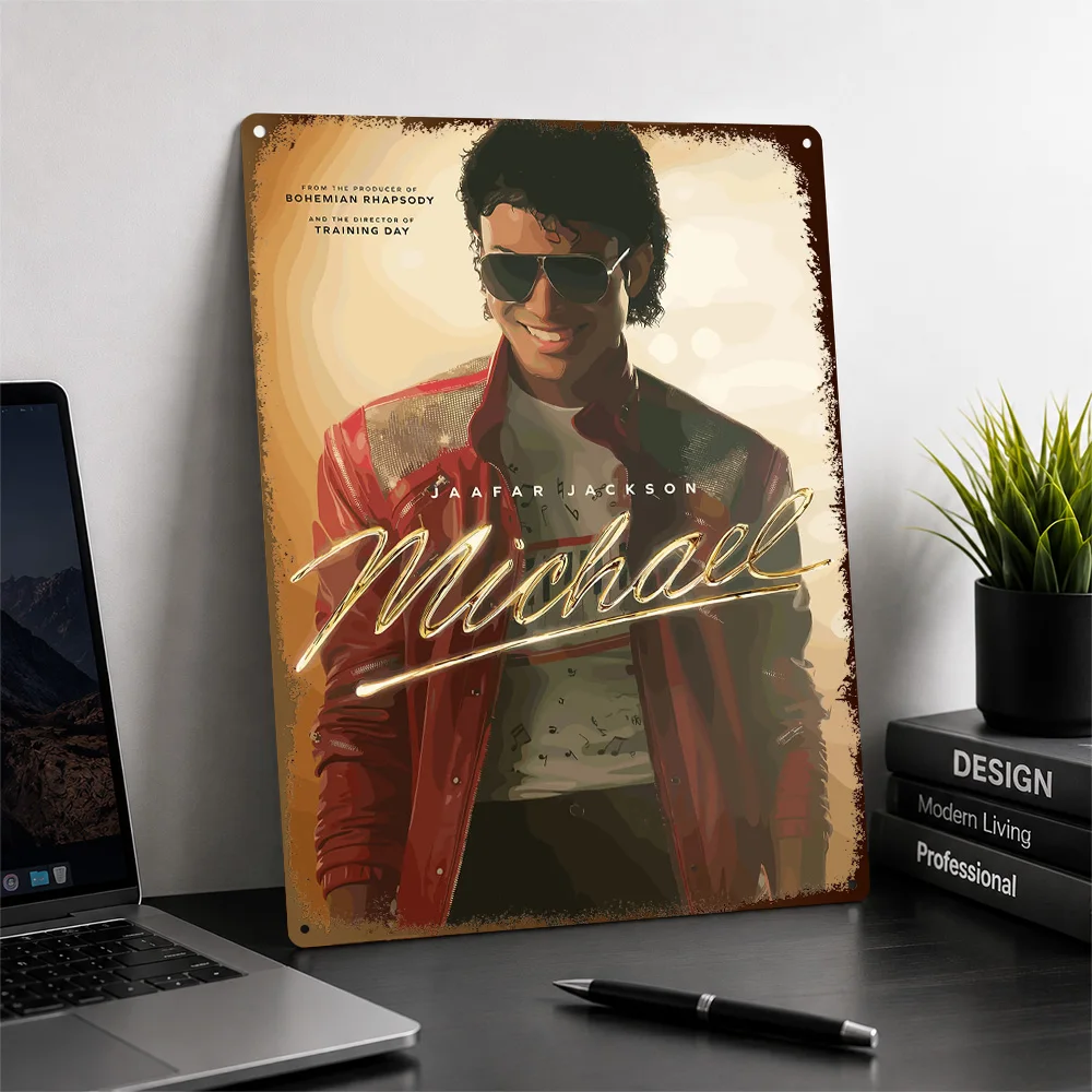 Michael Jackson Biopic Portrait Printed Poster Customized Aluminum Metal Sign Dance Performance Wall Art Made For Music Lovers