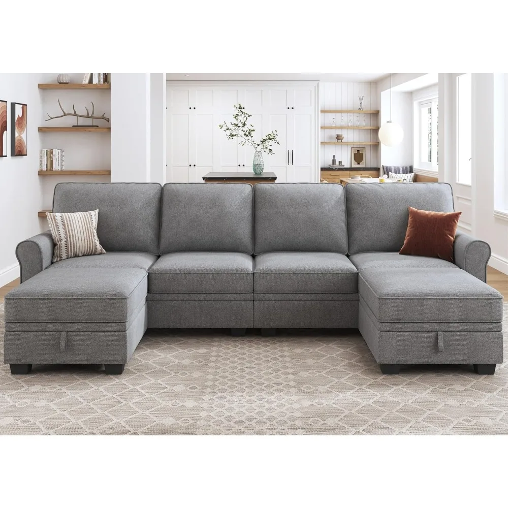 Sectional Couch with Storage Seat L Shaped Sectional Couch with Reversible Chaise Small Sectional Couches for Living Room