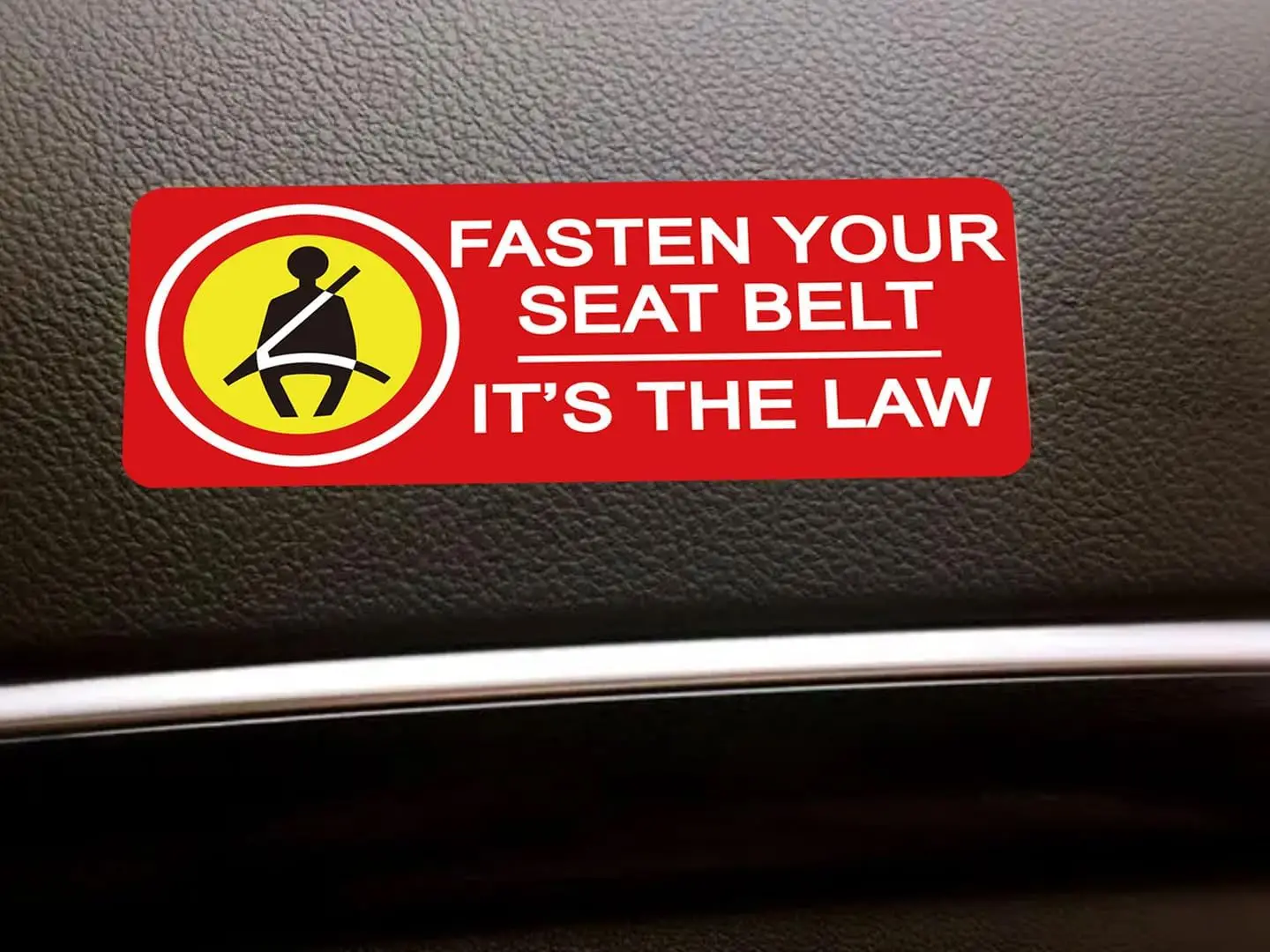 16-Pack 2x5 Inch 'Fasten Your Seat Belts' Safety Stickers Warning Labels for Car Van Truck Taxi - Must Be Worn at All times