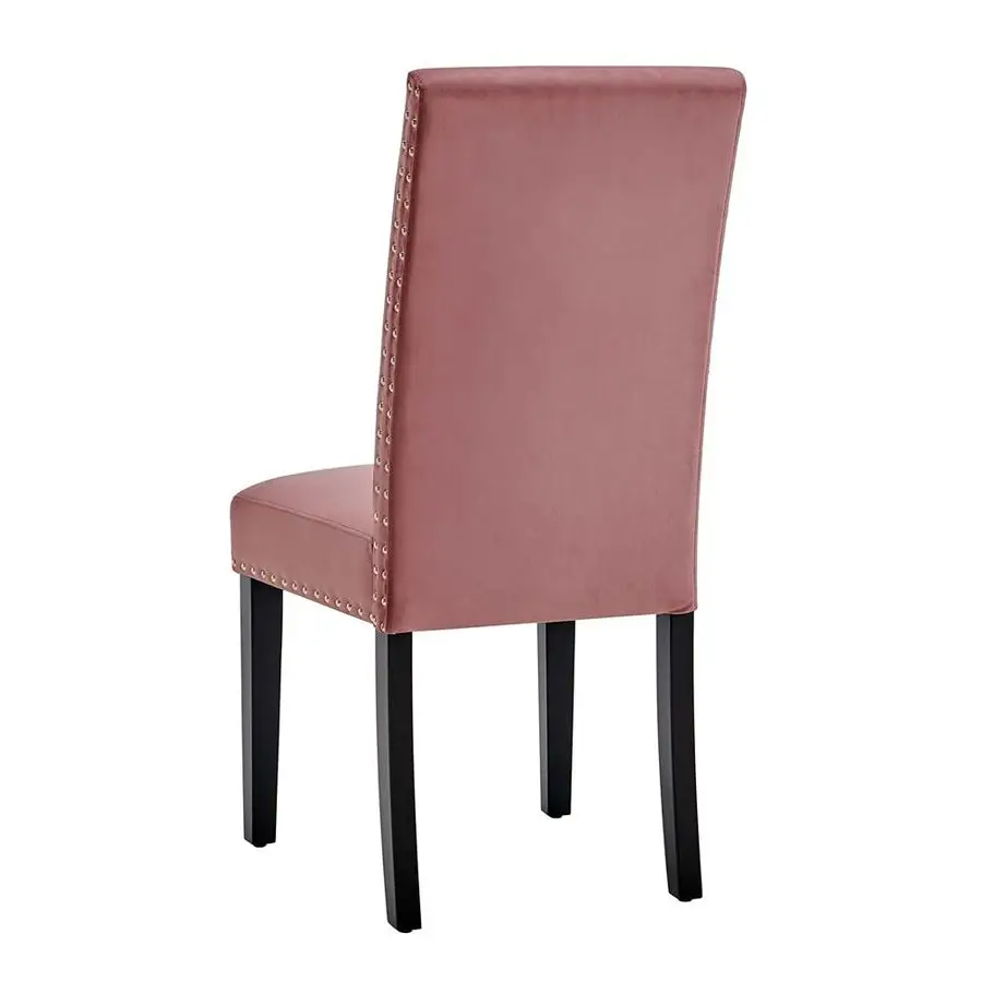 Parcel Performance fluwelen eetkamerstoelen, set van 2, stoffig roze