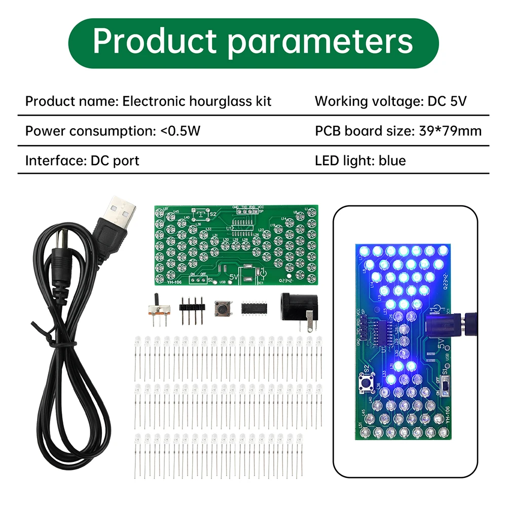 Elektroniczny Klepsydra LED Światło Analogowa Klepsydra DIY Regulowana Prędkość Elektroniczny Eksperyment Edukacyjny Moduł Ćwiczeń Lutowania