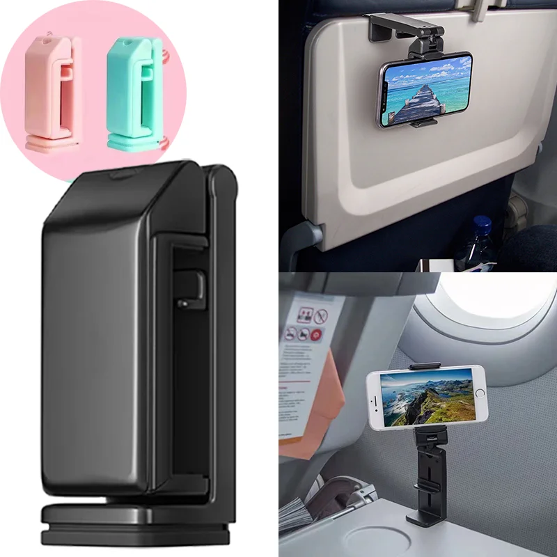 Portable Airplane Phone Holder Car Phone Stand Travel Stand Desk Flight Foldable 360 Degree Rotatable Selfie Phones Holders
