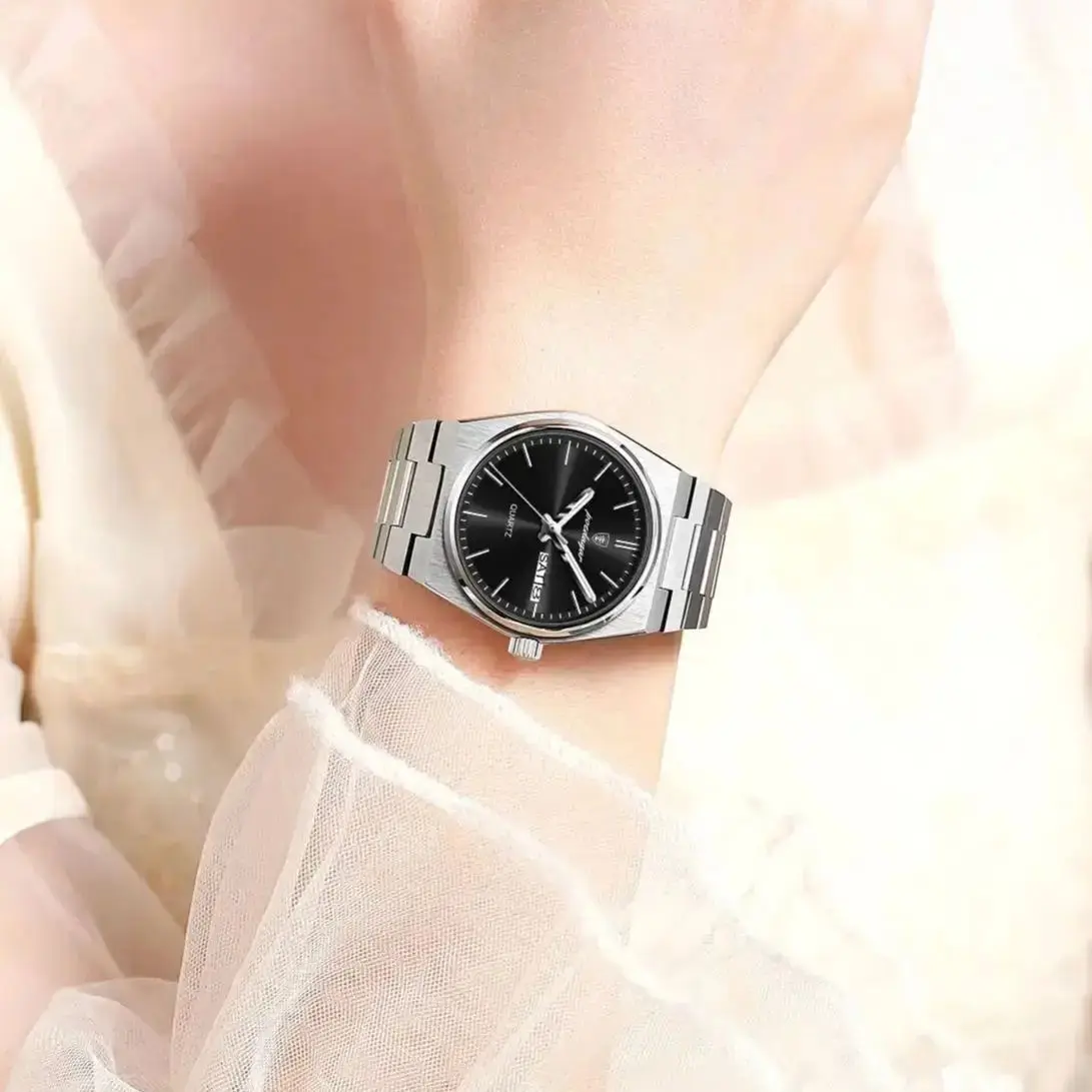 POEDAGAR ساعة نسائية أنيقة تاريخ الأسبوع مقاوم للماء مضيئة السيدات ساعة كوارتز الفولاذ المقاوم للصدأ موضة ساعات للنساء Reloj