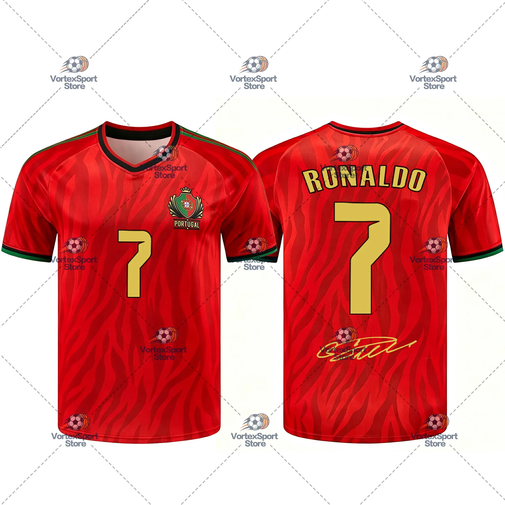 Explosions Ronaldo CR.7 Children's Men's Portugal NO.10 Soccer Quick-drying T-shirt All Size Short Sleeve V-neck Football Jersey