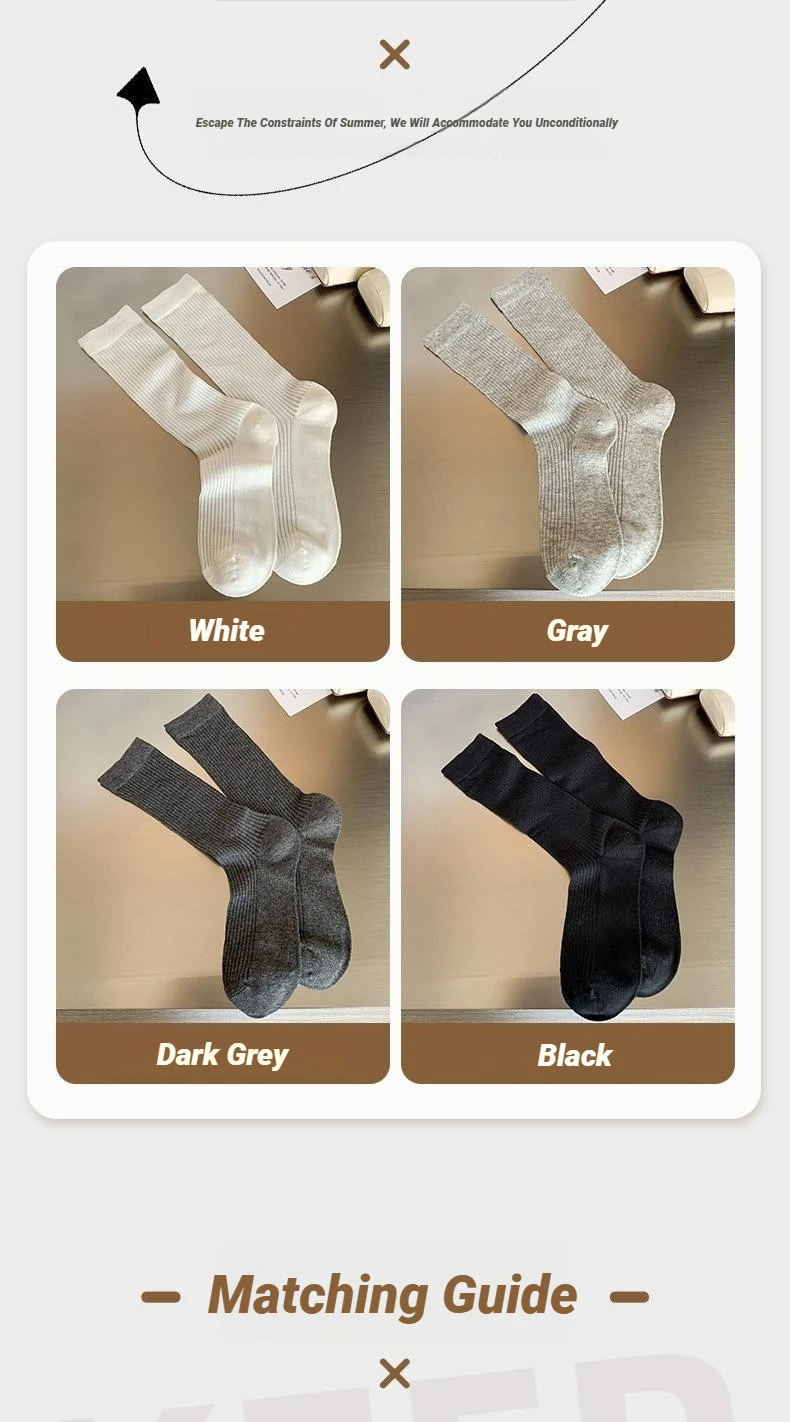 Damenmode-Socken, koreanische einfarbige, gestreifte Wadensocken, schlicht, für Frühling und Sommer, atmungsaktiv, bequem, Stapelsocken, mittelgroß bis klein – Detail 18