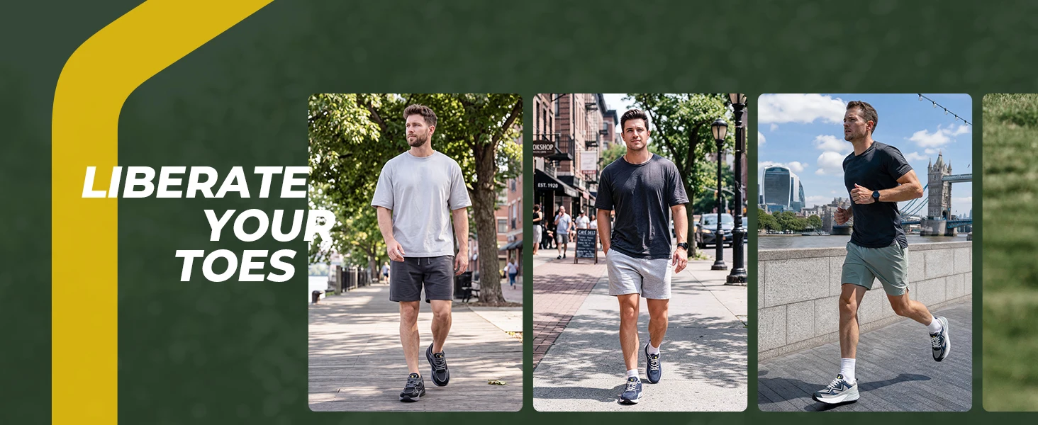 Fitville Herren-Wanderschuhe, extra breite Zehenpolsterung, lässige Sneaker für Herren, bequeme Sportschuhe für Herren, Fußgewölbestütze, Herbst – Detail 8