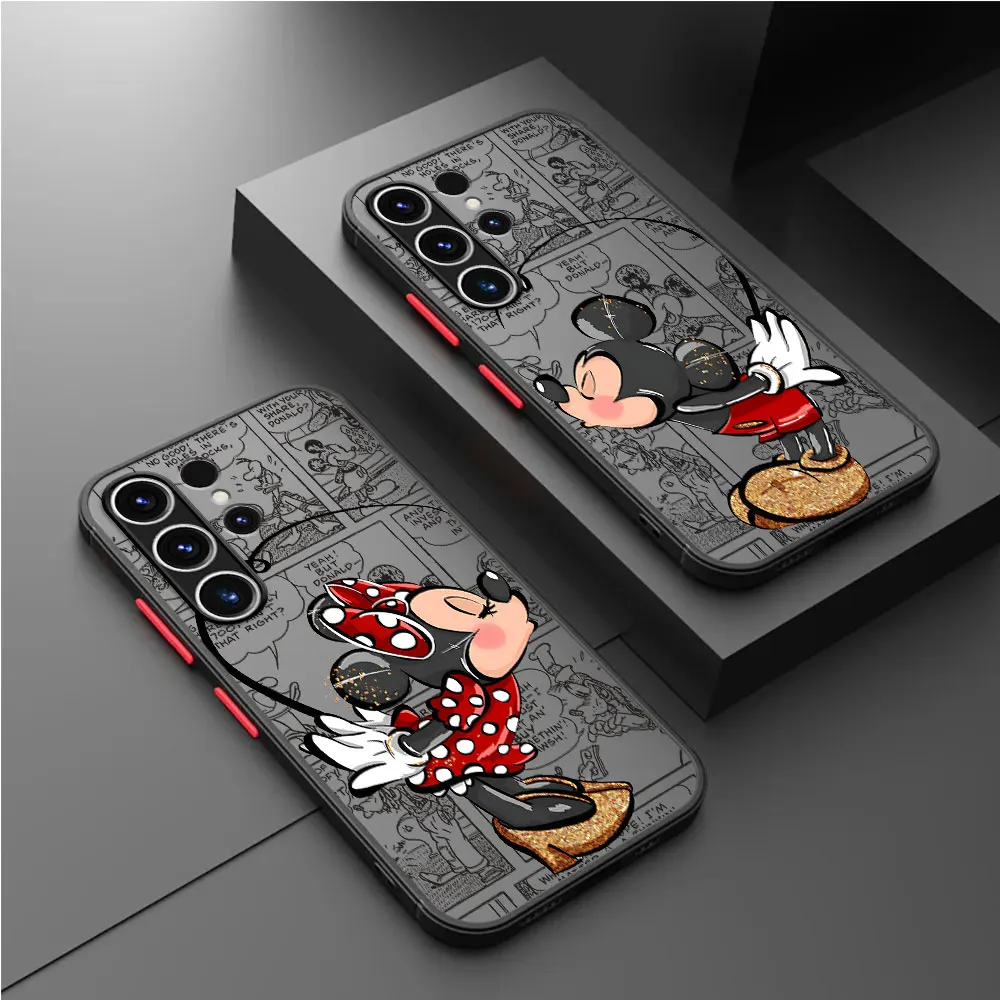 Phone Case for Samsung Galaxy S21 S9 S10 Lite S23 Ultra S20 FE S22 Plus S24 Ultra Cover Disney Mickey Minnie Mouse Matte Capa