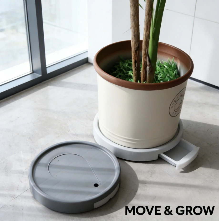 2026 Plant Pot Saucer With Base Universal Wheels Movable Drawer Type Water Tray Rubber For Indoor Outdoor Garden Flower Pot Use