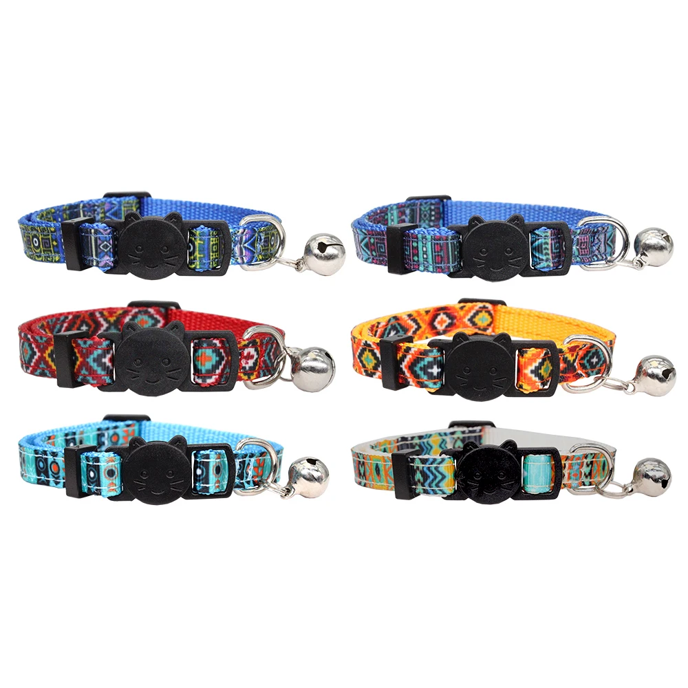 Personalized Bell Cat Collar Adjustable Breakaway Buckle Small Dog Collar Pet Supplies Nameplate Kitten Collar Accessory