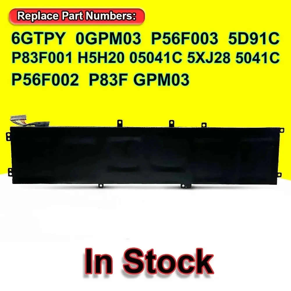 6GTPY Laptop Battery For Dell Precision 5520 5530 XPS 15 9560 9570 7590 Series Notebook GPM03 5XJ28 H5H20 05041C 11.4V 97Wh