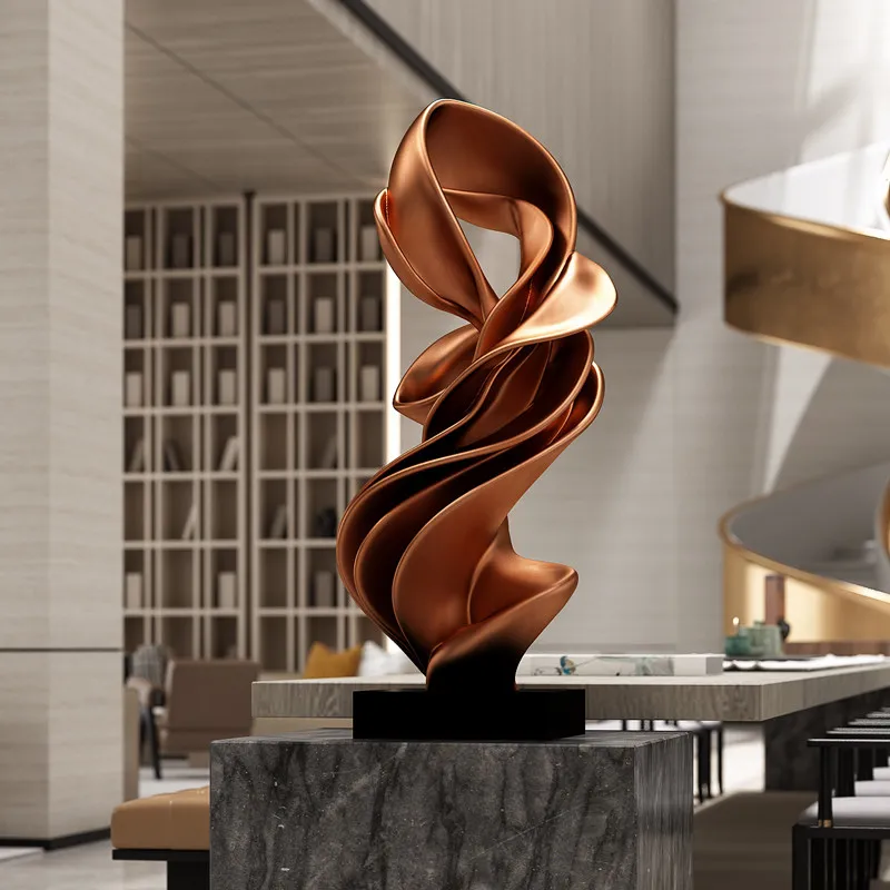 Abstract art sculpture floor-to-ceiling ornament living room corridor entrance light luxury high-end hotel lobby decoration