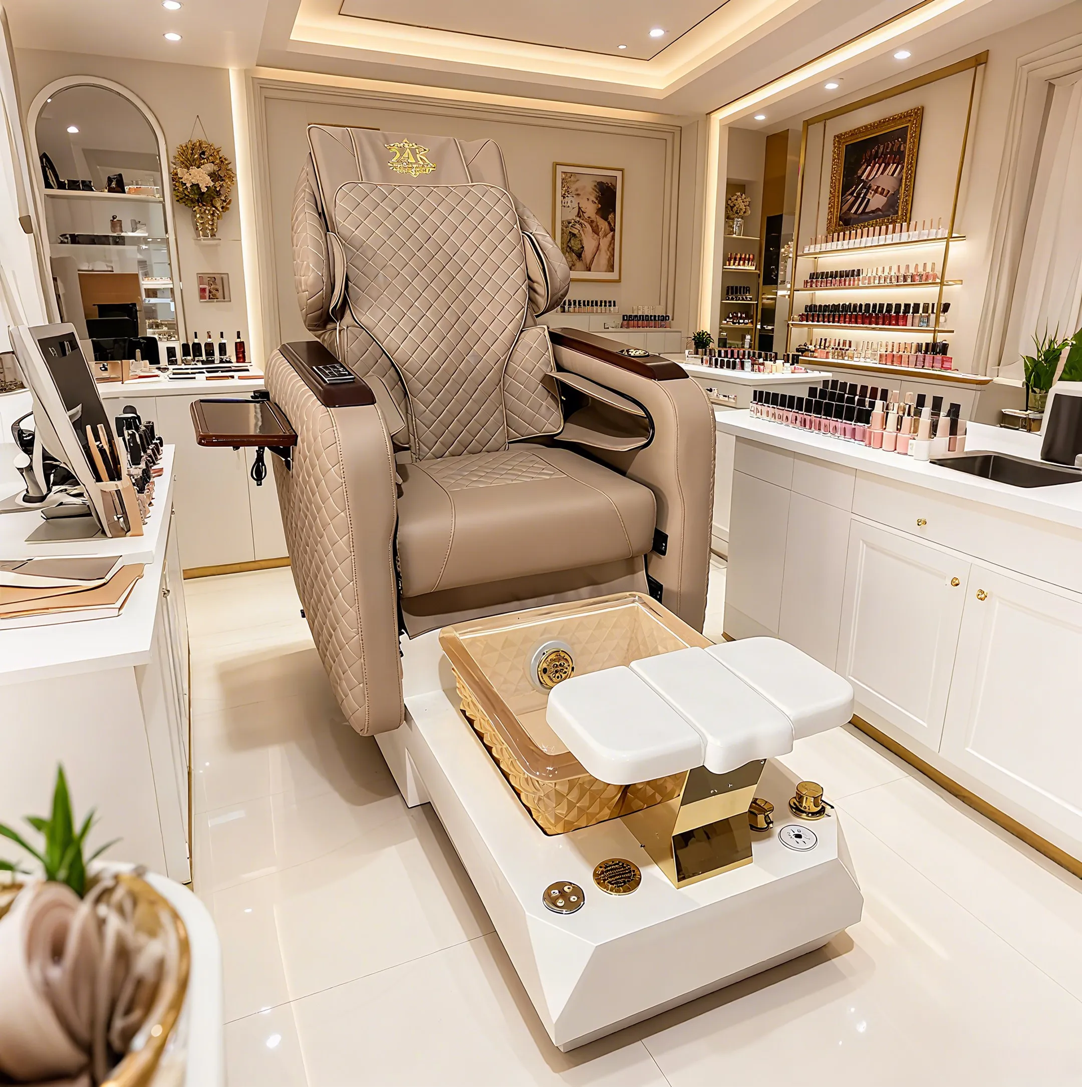 Modern Luxury Pedicure Massage Chair Foot Spa Chair OEM Adjustable Color Vibration Salon Furniture For Nail Salon Beauty Spa
