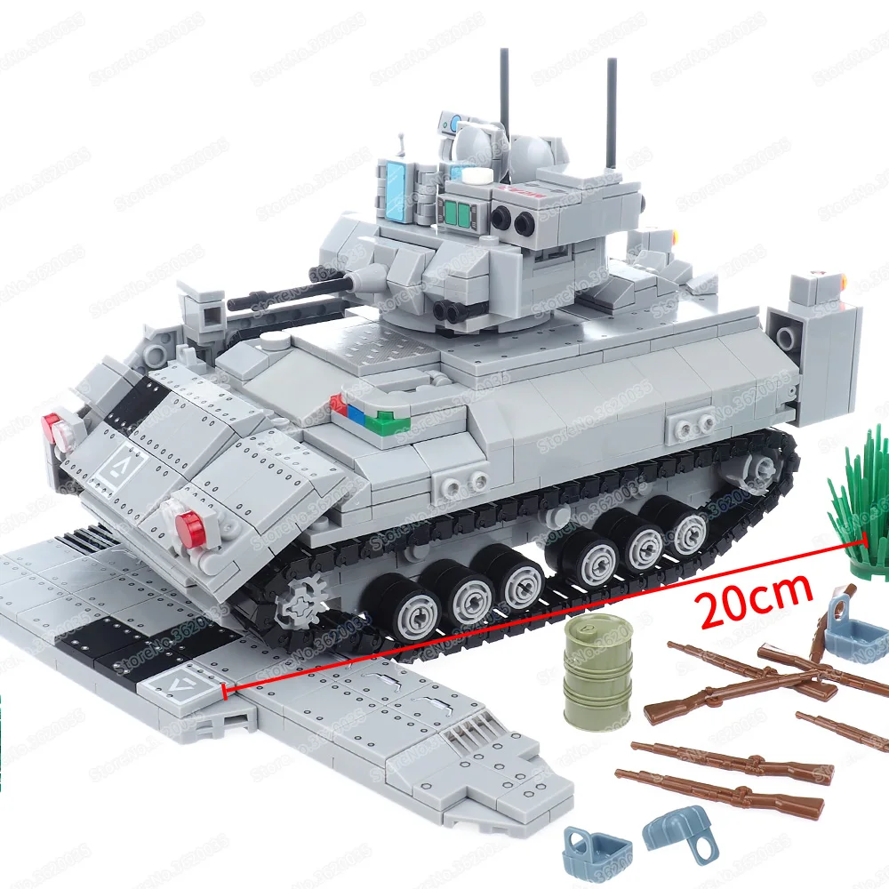 Chariot M2A3 Bradley Infantry Tank Military Building Block Assembled Moc Figures War Weapons The Armor Model Child Gift Boy Toys