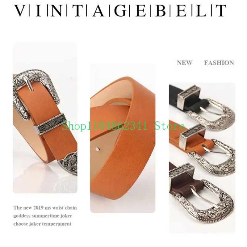 حزام الموضة 5ASD للنساء رعاة البقر حزام حزام القوطية حزام سيدة خمر لبنطلون جينز نساء ملابس غير رسمية accs