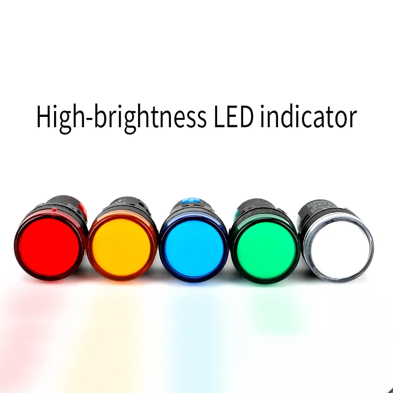 10pcs High-brightness LED power signal light indicator AD16-22DS 220V 12V 24V red and green diameter 22mm