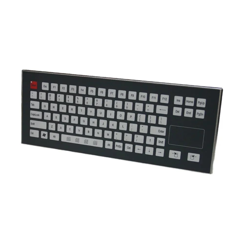 IKB21156 OEM CNC Services Panel-mount Mechanical PC Keyboard Stainless Steel Case CNC Custom Industrial Keyboard