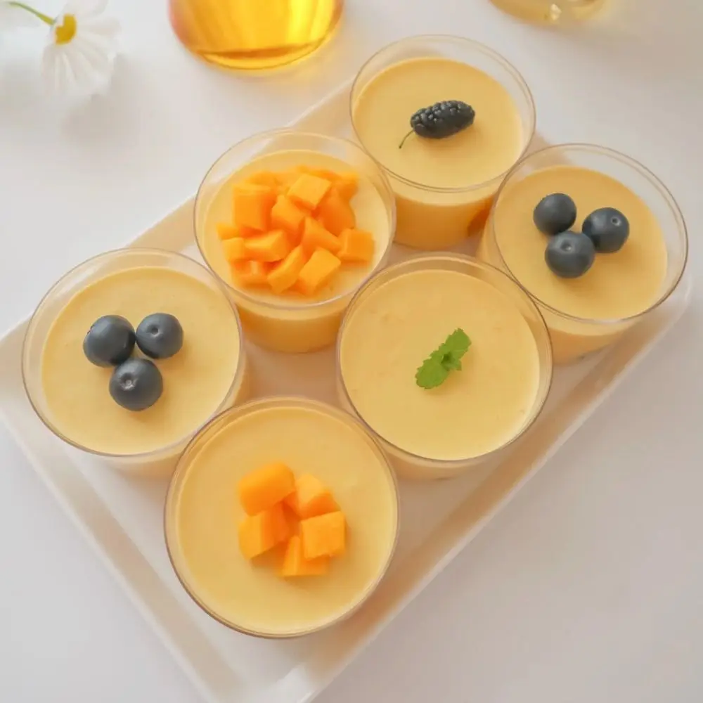 25pcs Kitchen Mould Round Disposable Cups Reusable Thickened Disposable Dessert Cups Party Supplies Plastic Transparent Cup