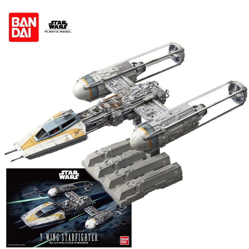 Bandai Star Wars Anime Figure Y-Wing Starfigh Action Figure The Rise of Skywalker 1/72 Scale Plastic Model Kit Toys for Children