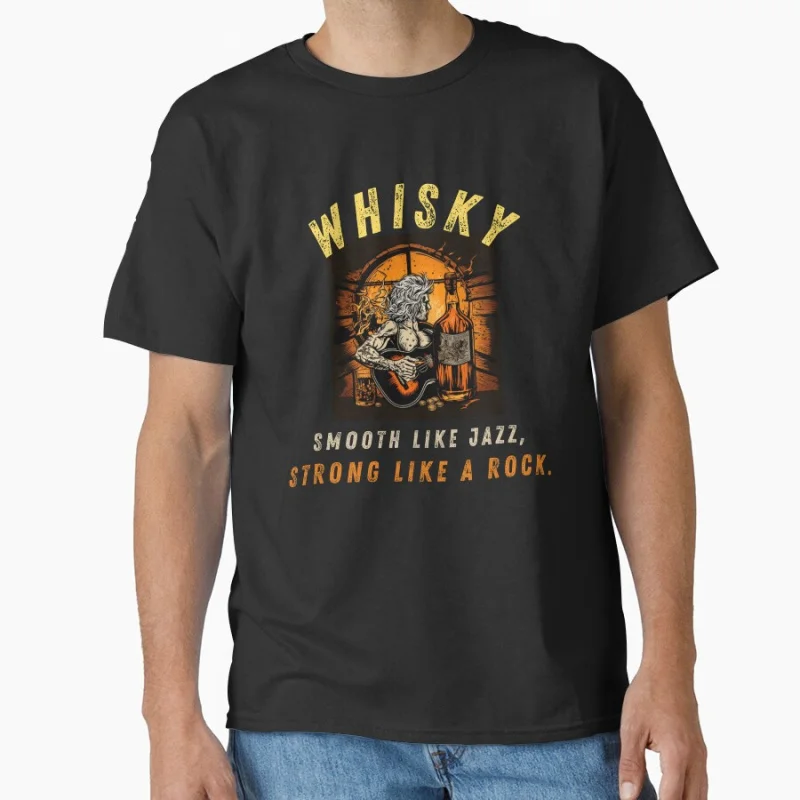 

Funny whisky lover design Short-sleeve crewneck T-shirt for men large size Adult Tops S-6xl