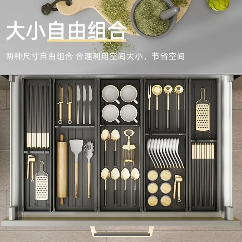 Separate tableware storage box, built-in divided knife, fork and chopstick rack in household cabinets