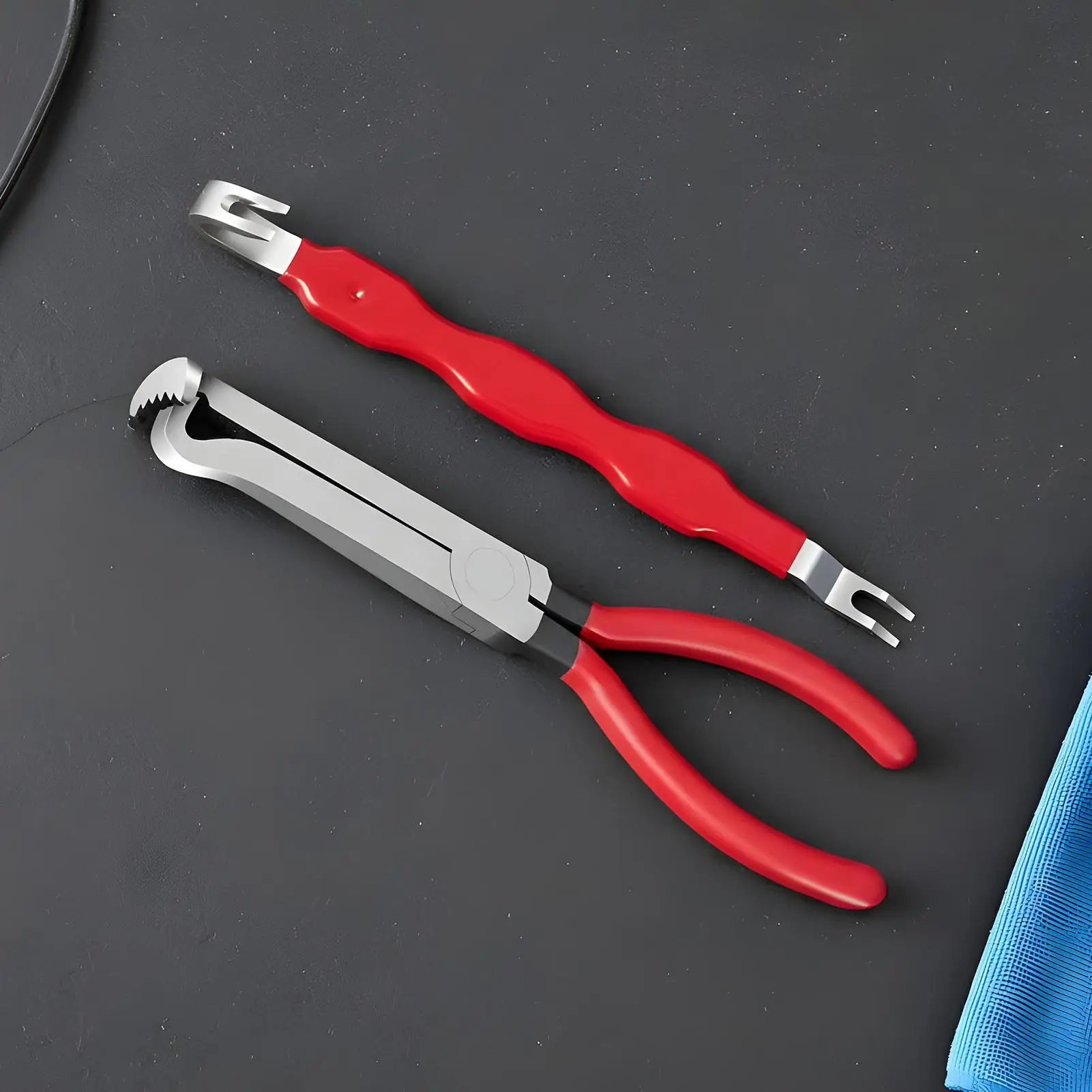 

2pcs Electrical Disconnect Pliers Bendable Straight Head Wire Cutters Oil Pipe Disconnecting Pliers Electrical Connector Removal