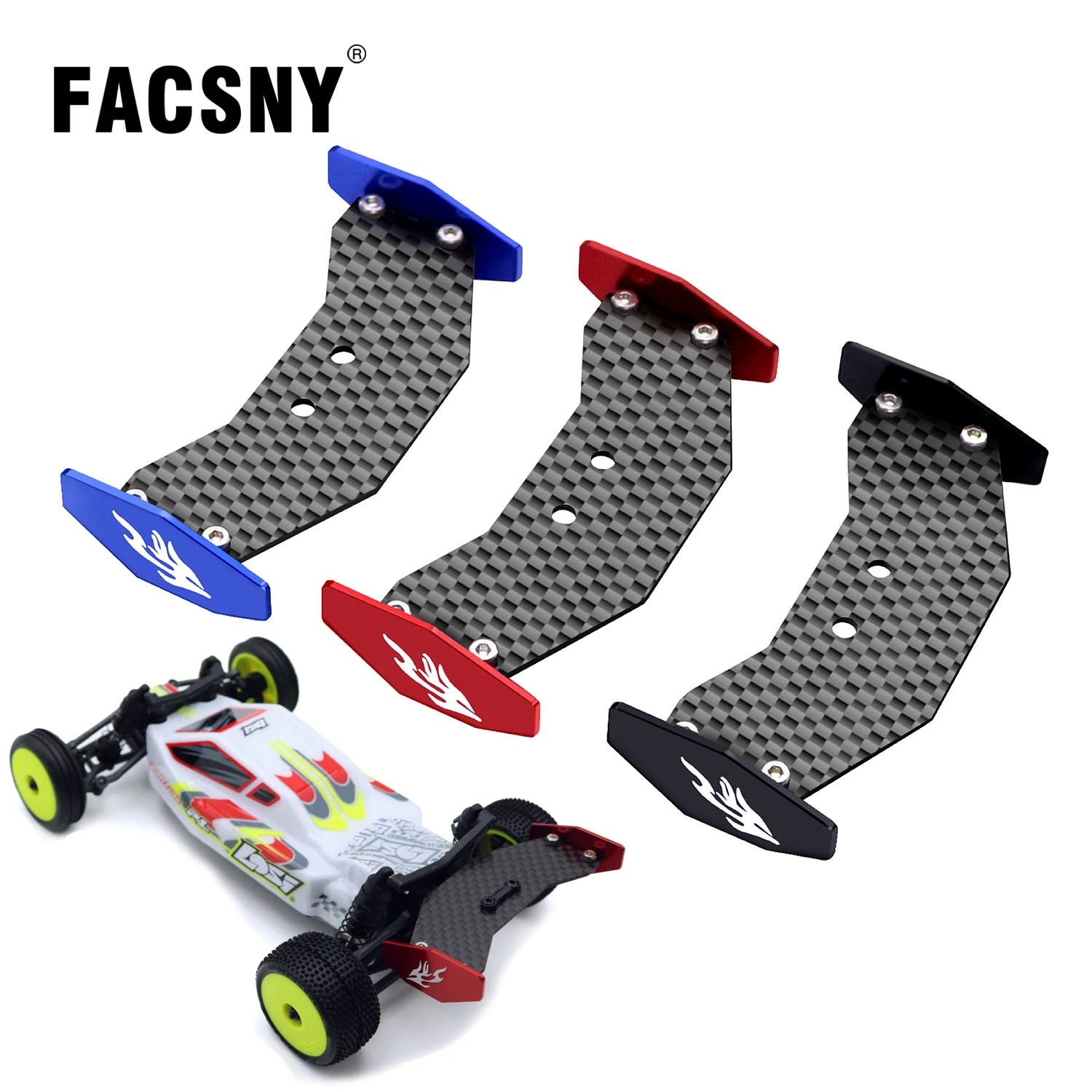 Lightweight Carbon Fiber RC Tail Wing Aluminum RC Rear Wing for Losi 1/24 Micro-B Wltoys 2WD Buggy High-Performance Upgrade Part