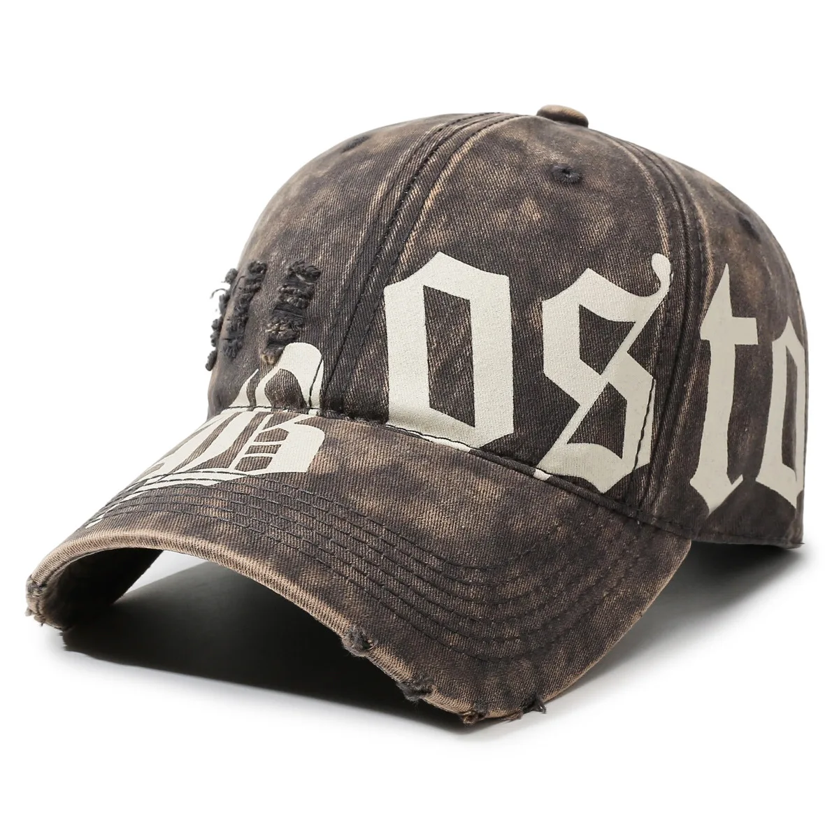 Unisex Cotton Vintage Washed Distressed Boston Embroidered Baseball Cap Dad Hat