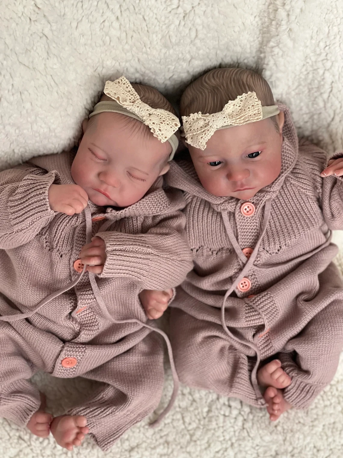NPK 19inch Reborn Baby Doll Twins Levi Awake & Sleeping Realistic Newborn with 3D Skin And Visible Veins Collectible Dolls - view 3