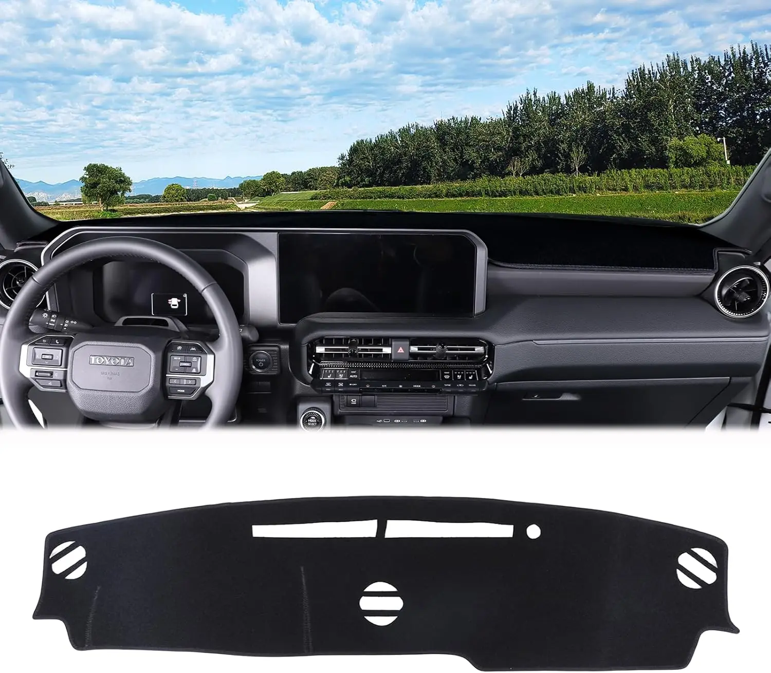 

Anti Slip Anti UV Mat Car Dashboard Cover Pad Dashmat Carpet Accessories For Toyota Land Cruiser Prado LC250 2024 2025 W/O HUD