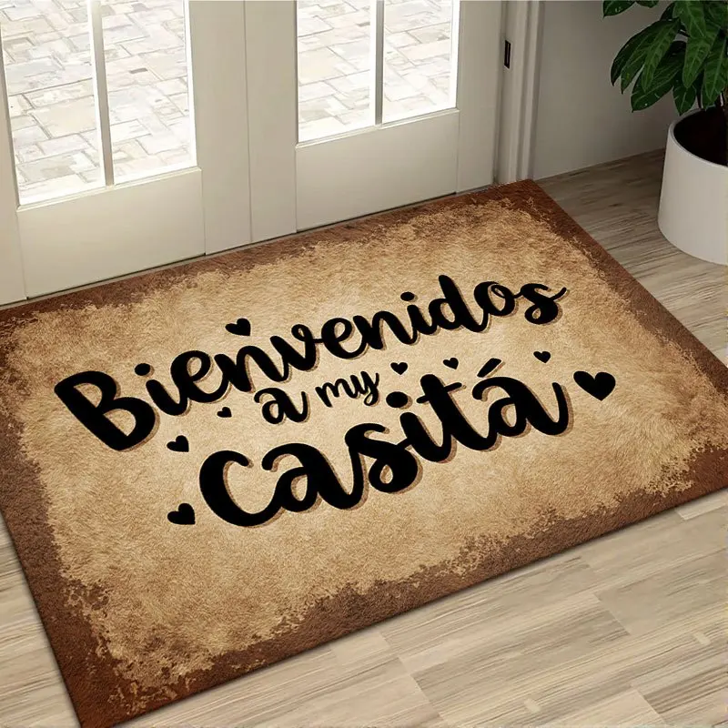 Bienvenidos A Mi Casita Doormat Spanish Welcome Mat for Front Door Entryway Non Slip Durable Floor Mat Perfect Gift