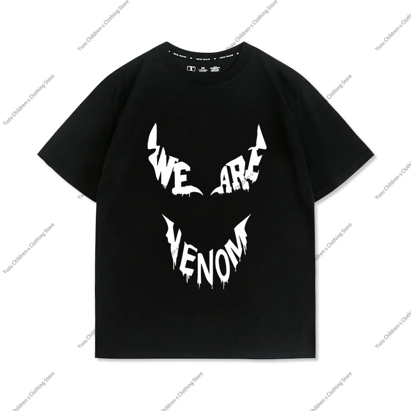 New Venom Printing Summer Trend Cotton Children's T-Shirts Handsome, Cool And Comfortable Joker South Men's And Women's T-Shirts