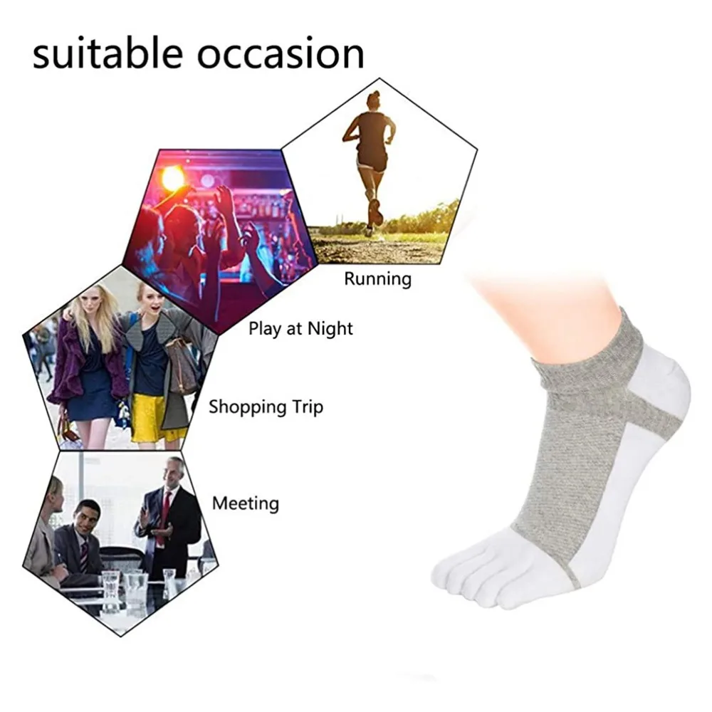 

5 Pairs Men's Socks Breathable Toe Socks Mesh Cotton Running Socks Wicking Athletic Socks Workout