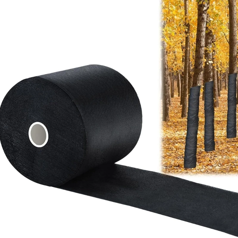 Tree Wraps Black Nonwoven Fabric 3.9inches Wide Tree Protectors for Protecting Damaged Barks and Keeping Plant Warm