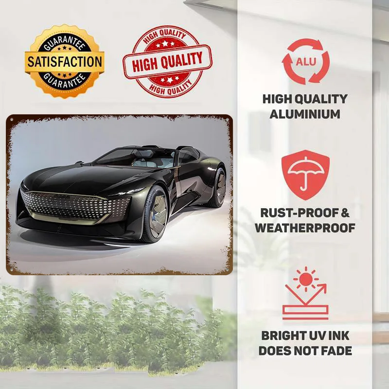 Sports Concept Car Metal Poster Customized Wall Art Retro Vintage Tinplate Signs for Living Room Decoration Office Decor House