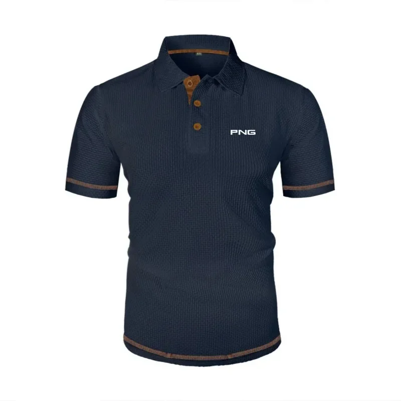 

Men's golf polo shirt, summer ice silk slim fit short sleeved top, lapel T-shirt, breathable business men's golf clothing