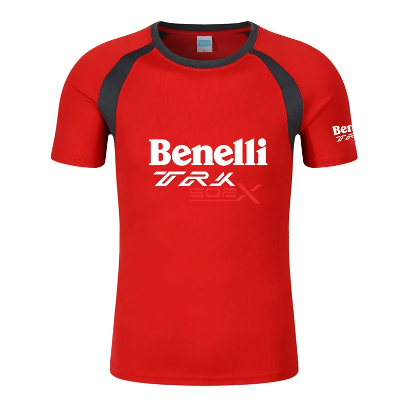2025 Summer Man's Premium Round Neck Sweatshirt Top Benelli TRK 502X MOTORCYCLE Logo Print Lightweight Short Sleeve T-shirt
