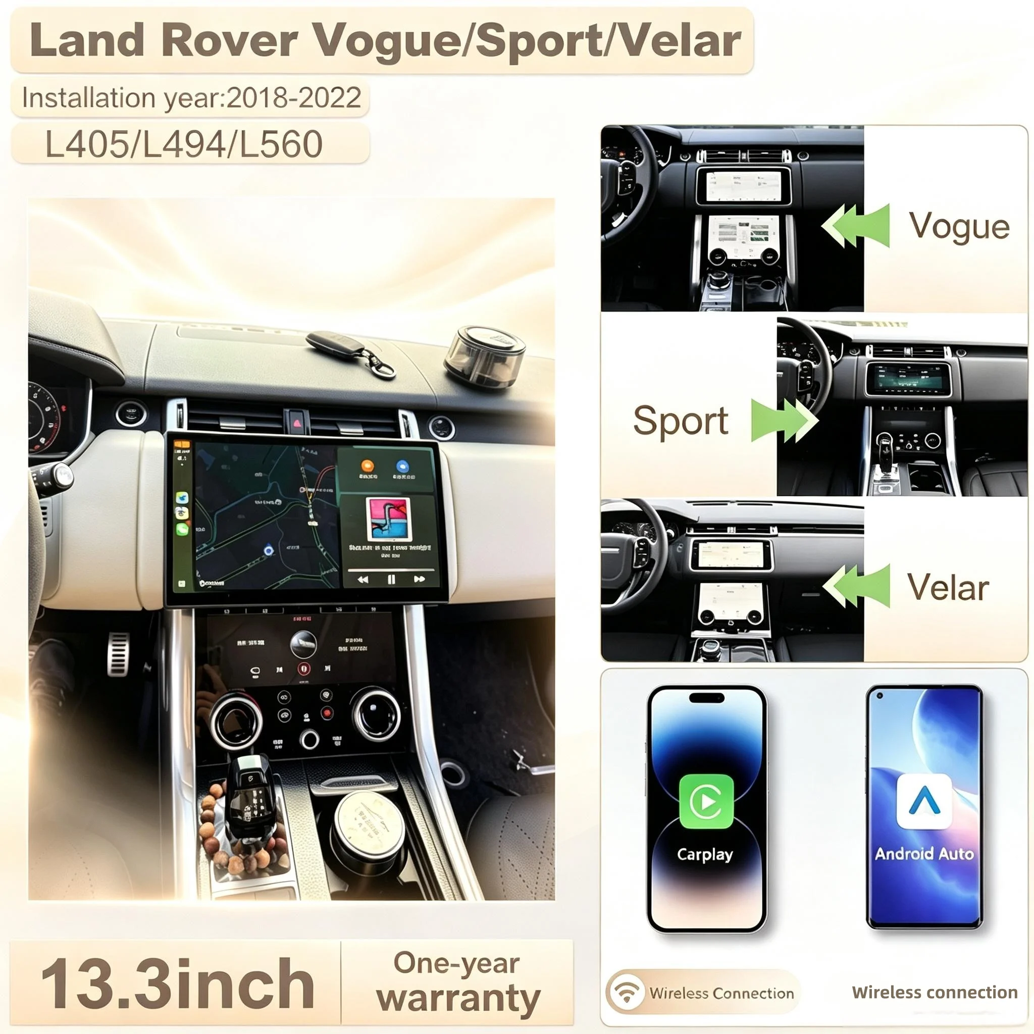 Android Car Radio For Range Rover Vogue L405 Sport L494 Velar L560 2018-2022 Multimedia DSP Carplay Auto Original Feature Menu