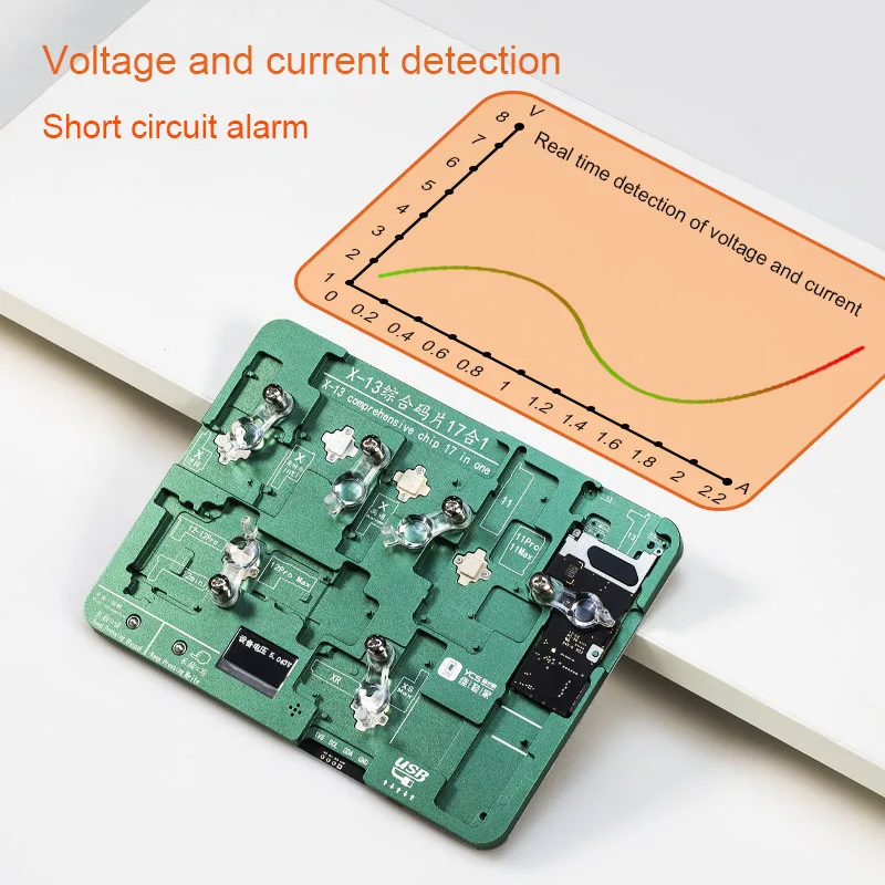 YCS EEPROM Chip Tester With OLED Screen For iPhone X-13PM 17 IN 1 Motherboard Baseband Chip Logic Read Write Programmer Tool