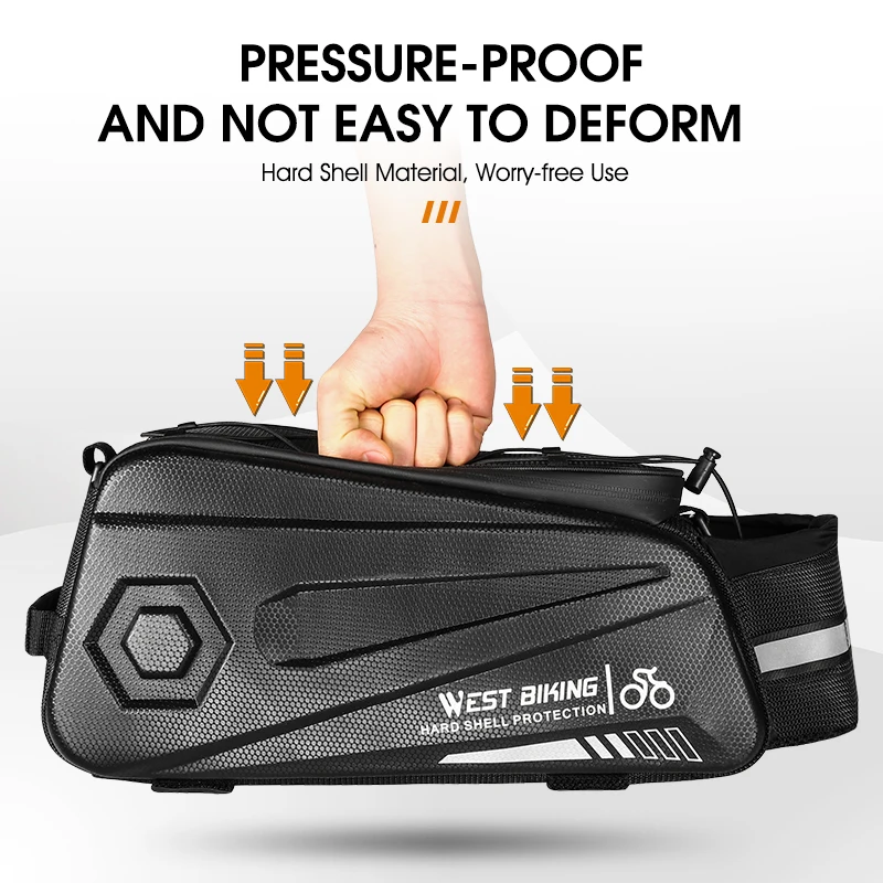 WEST BIKING Multifunctional Bicycle Rear Seat Bag Waterproof Reflective MTB Bike Trunk Cargo Carrier Electric Cycling Bags