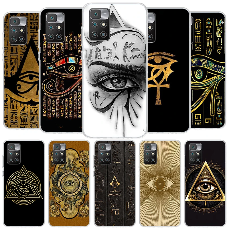 Sacred Eye of Horus Egypt Fresco Cover Phone Case For Xiaomi Redmi 12C 12 10C 10 9C 9 10A 9A 8A 9T 7A 7 6A 6 Pro K20 K40 S2 Soft