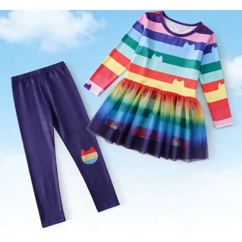 

Европейско-американский детский костюм: топ с рукавами-крылышками, летний наряд в стиле мультфильма, комплект из топа с рукавами-крылышками и юбки из фатина