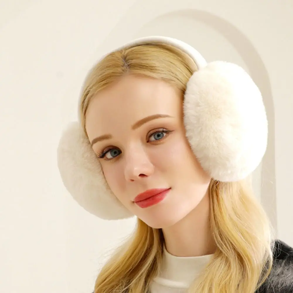Simpatico scaldaorecchie in peluche, copertura per le orecchie ispessente antigelo, per tenere al caldo le cuffie pieghevoli per le donne e le ragazze